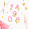 Vela 9 Rosa Dourado Glitter